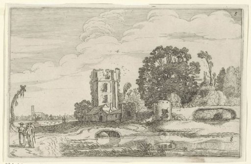 Landscape with the tower of Huis ter Kleef at Haarlem
