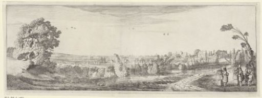 Company in a vast landscape with Haarlem on the horizon