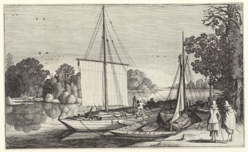 Peat Boats Along a Quay