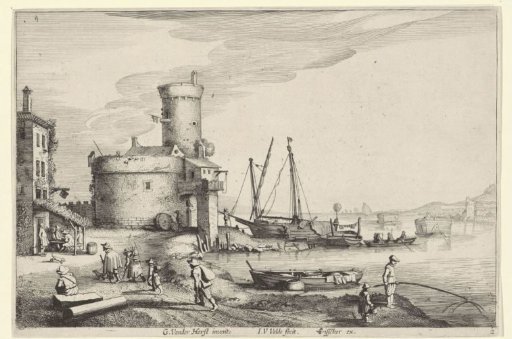 River Landscape with an Inn and a Lookout Tower