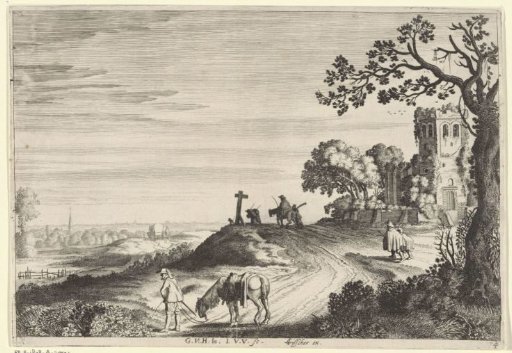 Country Road Along the Ruins of a Church