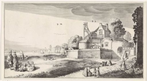 Bleaching field before a fort