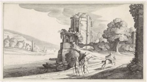 Round tower by a river