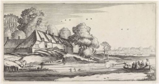 Duck Hunt on a River by a Farm