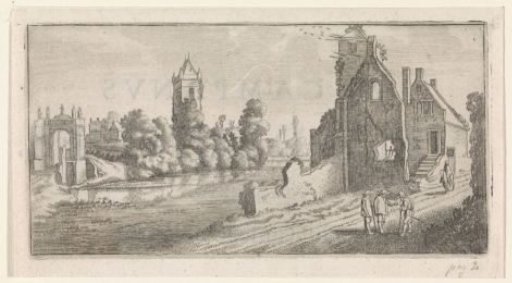Figures in a River Landscape with Ruins