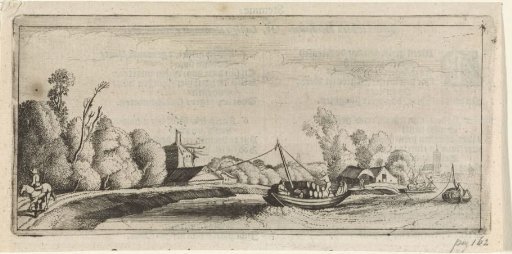 River View with Towed Barges