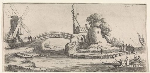 Anglers in Boats near a Mill and a Beacon