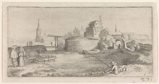 Angler near a Fortified Town