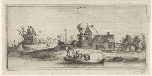 Travelers in a Boat on a River