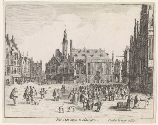 View of the Grote Markt with the Town Hall in Haarlem