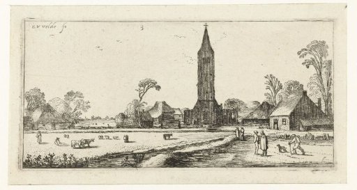 Walkers on a road near Spaarnwoude