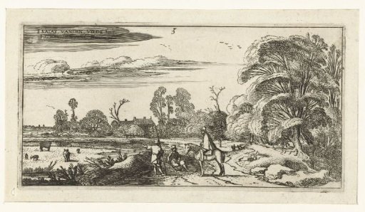 Rider and walkers on a road near Lisse