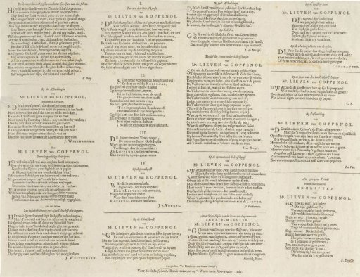 Poems of Praise by Various Writers on Lieven Willemsz. van Coppenol