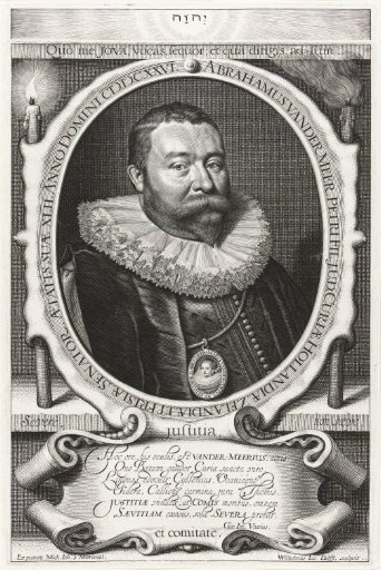 Portrait of councillor Abraham van der Meer aged 42 with portrait miniature of his wife Maria van den Corput aged 23