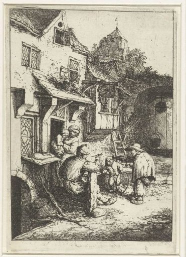 The Hunchbacked Violin Player in Front of an Inn