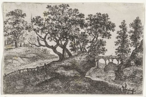 Landscape with a wooden bridge