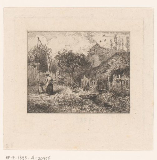 Woman and Child on a Farmyard