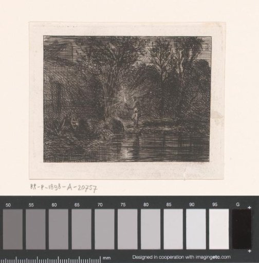 Figure with a Torch in a River Landscape
