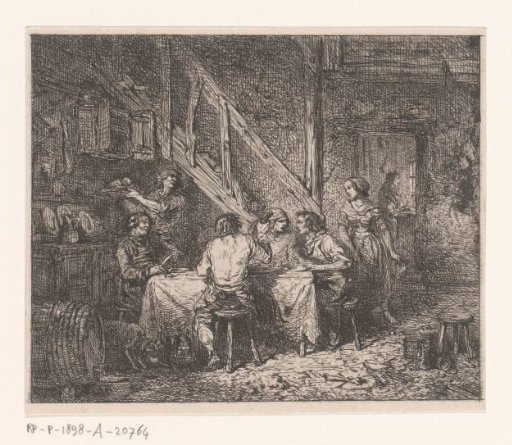 Figures at a Meal in a Peasant Interior