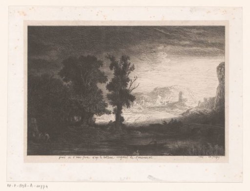 River Landscape with a Bridge and Trees, in the Background a Mill
