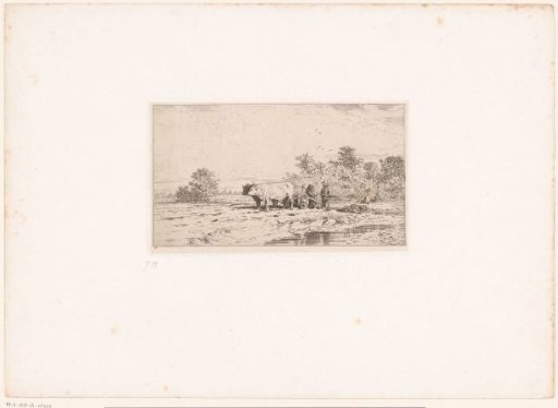 Two Men Ploughing with Oxen