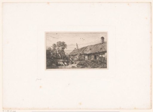 Family with Pigs on a Farmyard