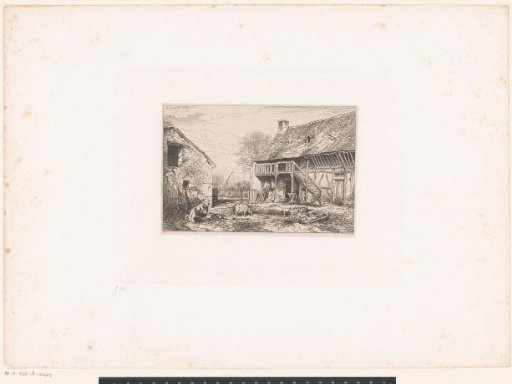 Two Scrubbing Women on a Farmyard