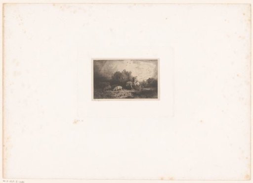 Man on Horseback with a Herd of Pigs and a Cow