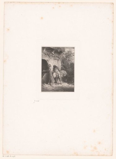Rider on Horseback in Front of an Inn