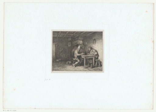 Interior with card players at a table