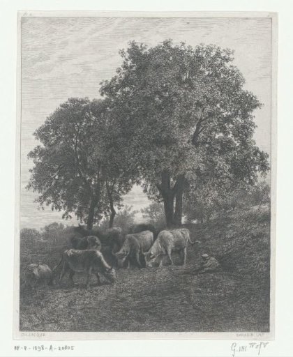 Resting cowherd in a landscape