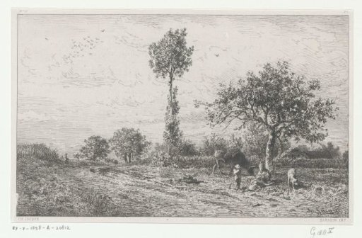 Landscape with figures and a cow along a path