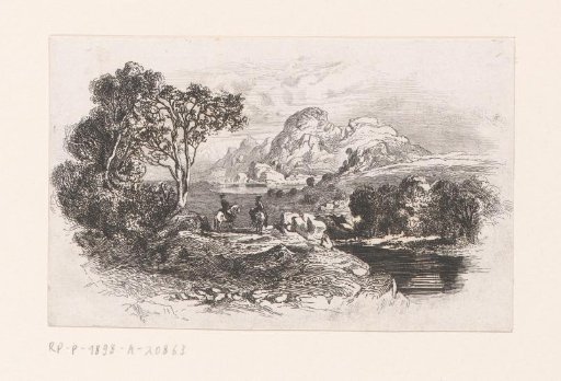 Landscape with two riders