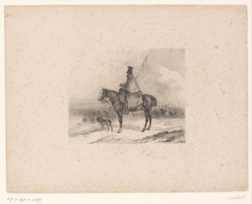 Lancer on horseback in the snow