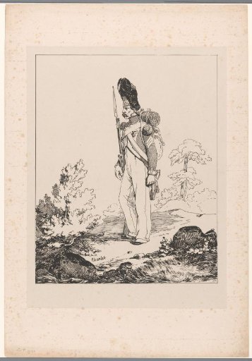 Grenadier of the Imperial Guard in a landscape