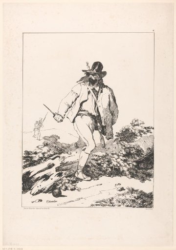 Spanish guerrilla fighter with dagger in a landscape