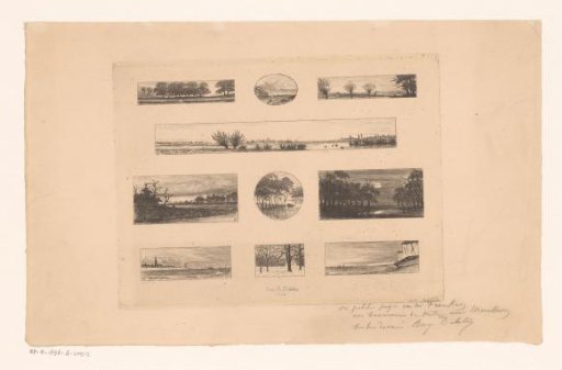 Ten landscapes of different sizes