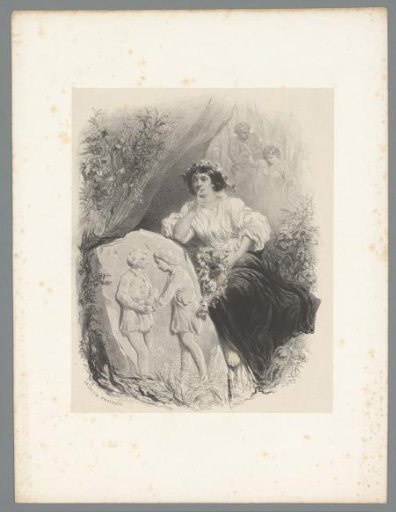 Woman by a memorial stone