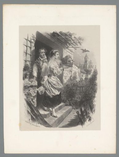 Bride Releasing Two Doves from a Cage