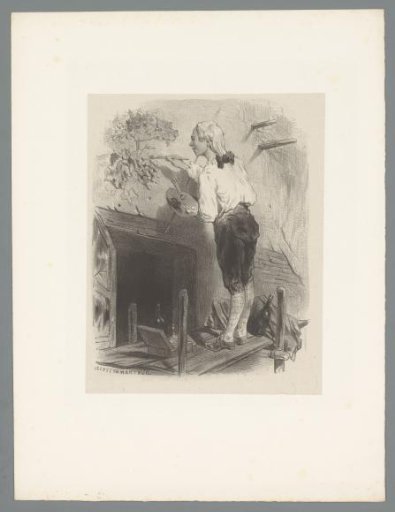 Man painting grapes on the outside wall of a house