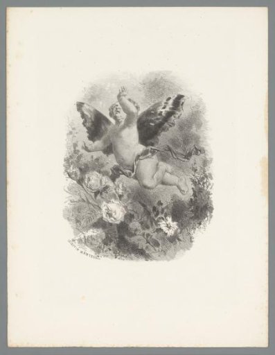 Putto among flowers