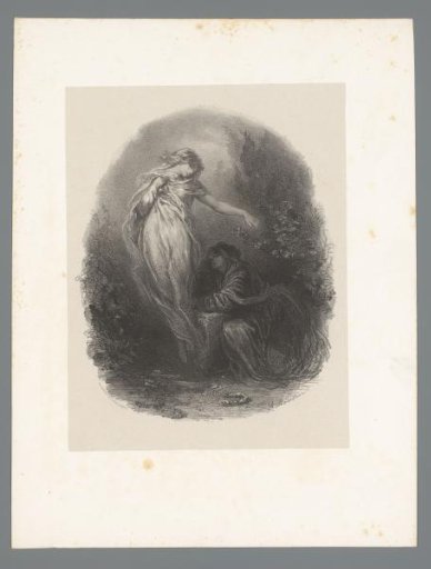 Woman leaning on a rock imagining the appearance of another woman