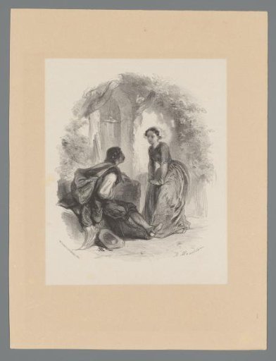 Man and woman talking outside at a doorway