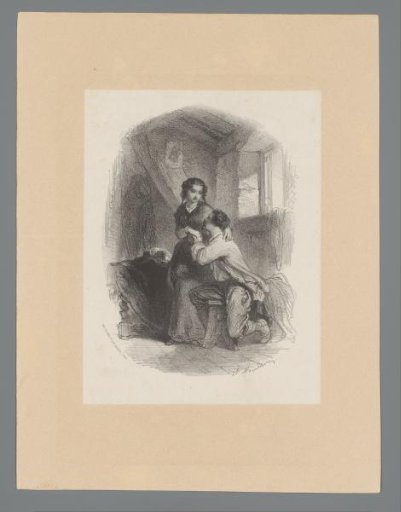 Lovers in a simple attic room