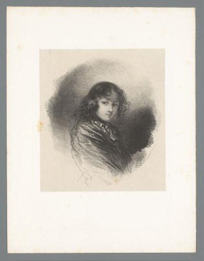 Boy with dark curly hair