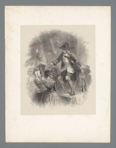 Man with Violin Addressing the Public Outdoors from a Podium
