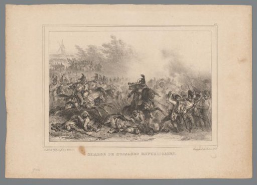 Hussars fighting against Austrian soldiers and French cavalry
