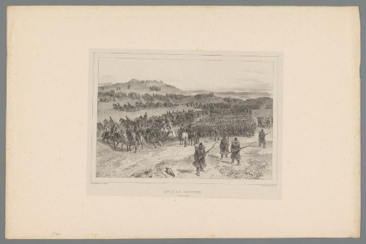 Soldiers on foot, on horseback, and by cart en route to Constantine, October 1837