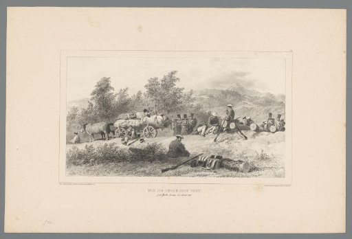 Russian soldiers resting at the roadside