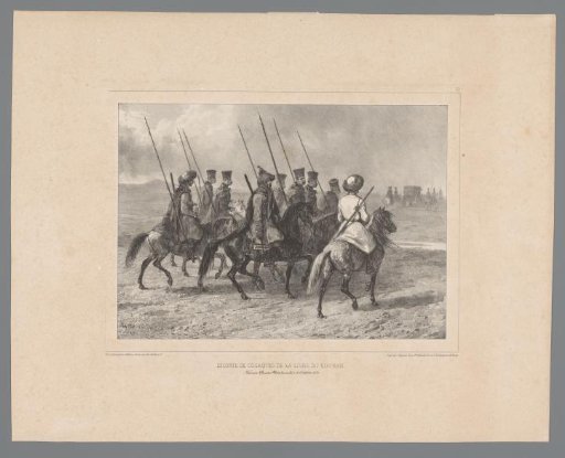 Cossacks with spears on horseback escort a wagon, 11 October 1837